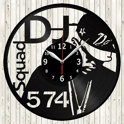 DJ Squad 574 Vinyl Record Wall Clock Decor Handmade 5293 • $24.98