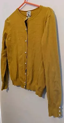 Ladies Yumi Mustard Yellow Long Sleeve Cardigan Size M 40  Chest  • £4.99