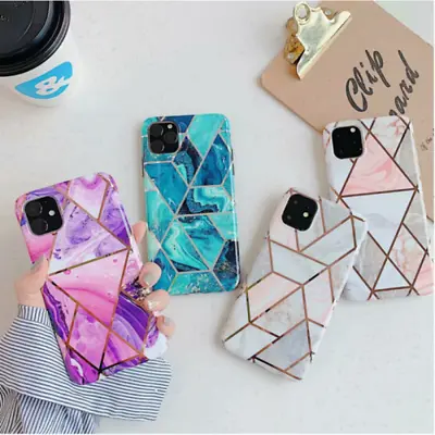 Case For IPhone 12 11 XR XS MAX 8 7 Pro ShockProof Marble Phone Cover Silicone • £3.92