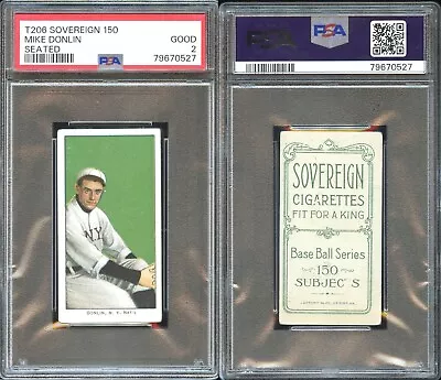 T206 Mike Donlin Seated ~~ PSA 2 ~~ Sovereign 150 Back Sharp • $229.99