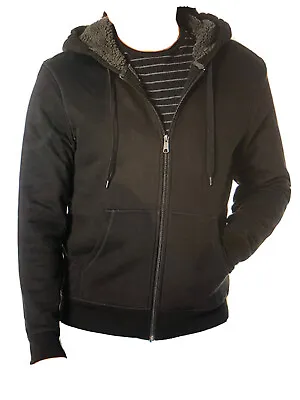 Amazon Essentials Men's Sherpa Lined Full-Zip Hooded Fleece Sweatshirt Black M • $29