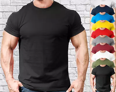 Mens Gym Fit T Shirt Fitted Style Muscle Fit Training Top Bodybuilding Fashion • £7.99