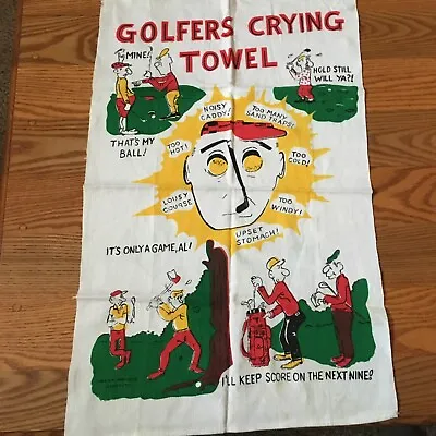 Vintage Golfers Crying Towel 24x15 • $3.99