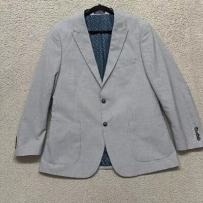 Alan Flusser Blazer Mens 42 R Blue Houndstooth Suit Sport Coat Jacket Classy • $29.88