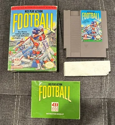 Nes Play Action Football Nintendo NES ~ Complete In Box W Manual! Fast Shipping! • $12.99
