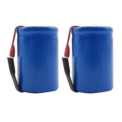 2PCS 4/5 Sub C 1600mAh 1.2V Ni-CD Rechargeable Battery Tabs Blue 22.2x34.32mm • $7.04