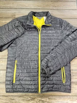 Eddie Bauer EB650 Down Puffer Quilted Dark Gray Jacket Men's Size Medium ☆ EUC ☆ • $39.98