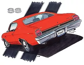 1969 CHEVELLE SS Replica Muscle Car T-SHIRT #4748 Automotive Art • $17.95