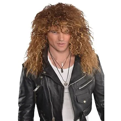 Mens 80s Glam Rock Metal Rocker Punk Wig Fancy Dress Accessory Music Legend Stag • £12.12