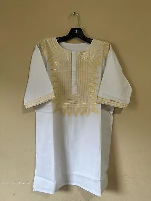 African Clothing For Men-Dashiki S-7X White • $30.99