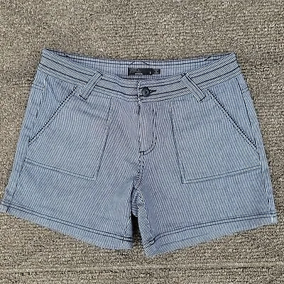 Prana Wmn's Shorts Size 8 Railroad Stripes Pork Chop Pockets 5  Inseam  • $20