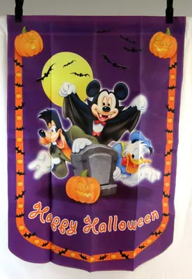 Mickey Mouse Donald Duck Happy Halloween Garden Flag Hamilton Collection Disney • $19.99