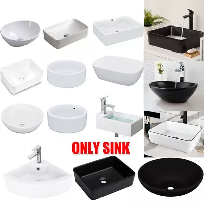 Bathroom Cloakroom Vanity Wash Basin Sink Oval Rectangle Countertop/Wall Mount  • £30.50