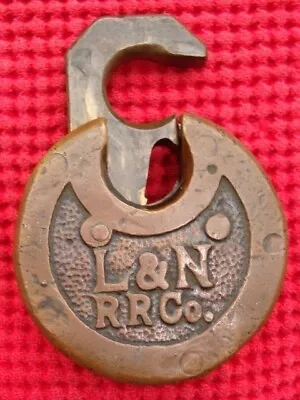 Vintage Brass Lever Pancake Padlock Louisville Nashville Lock Antique No Key • $159.99