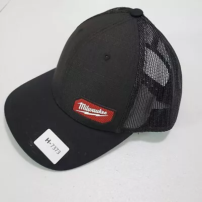 Milwaukee Men Hat One Size Black Gridiron Snapback Trucker Ripstop Logo Mesh • $17.57