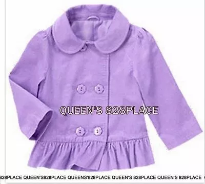 Nwt Gymboree Purple Jacket 12 18 24 M Stylish Corgi Flower Button Corduroy Coat • $19.98