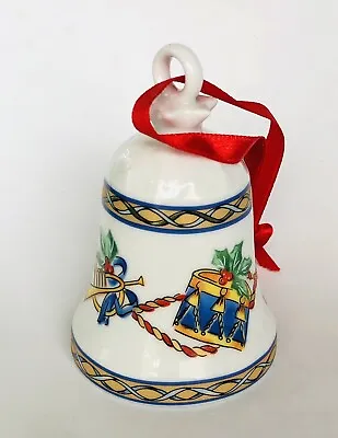 Vintage Villeroy & Boch Magic Holly Bell Christmas Ornament Drums French Horn • $14.50