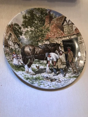 £2.55 • Buy Old  Antique  Wedgwood  Plate  Life On The Farm. Blacksmith’s  Forge  By Chapman