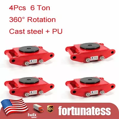 4Pcs Machinery Mover Dolly Skate Roller Move 360 Rotation 6T 13200lb Heavy Duty • $144.41