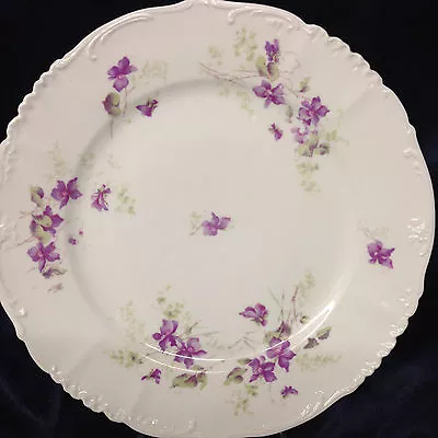 Habsburg China Austria Dinner Plate 9 5/8  Violets Purple Flowers Chip • $29.99