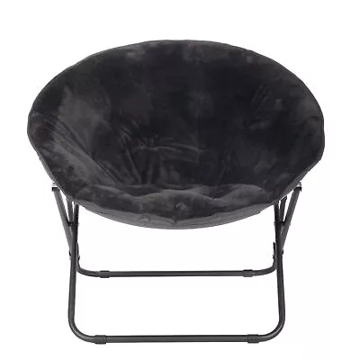 NEW Mainstays Plush Saucer Chair For Kids And TeensFolding Chairs Black Metal • $29.97