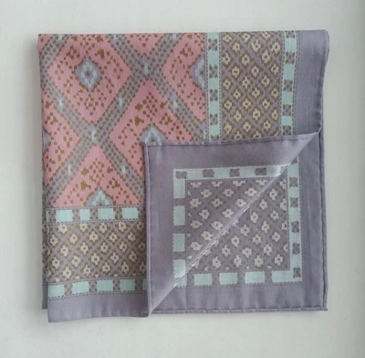 $12 • Buy JIM THOMPSON Pastel Multicolored Silk Pocket Square Geometric Print 41 Cm (16 )