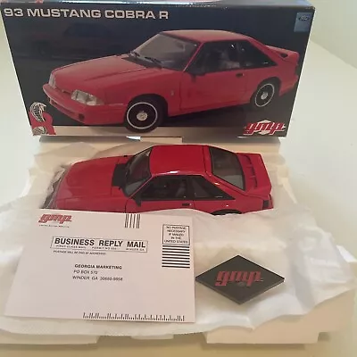 GMP MUSTANG 1/18 Red 1993 FORD MUSTANG Cobra-R SVT DIE CAST Limited Edition! • $1300