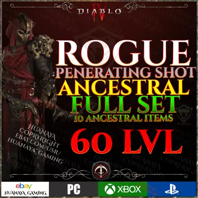 Diablo 4 ⚔️ Penerating Shot Rogue ⚔️ Full Ancestral Set ⚔️ Season Ladder 3 D4 • $49.99