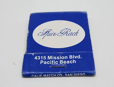 Spice Rack Restaurant SAN DIEGO California Pacific Beach Mission Blvd Matchbook • $9.99