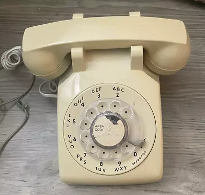 Vintage ITT Retro  Beige Tan Rotary Dial Desk/Table Top Old School Telephone • $26.99