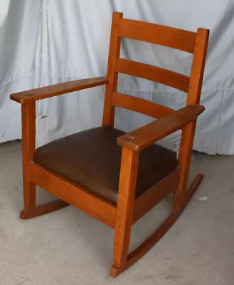 Antique Mission Oak Rocking Chair Rocker Lifetime Furniture Company Arts & Craft • $575