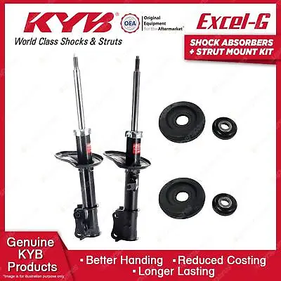 2x Front KYB Shock Absorbers + Strut Mount Kit For Daewoo Kalos T200 03-04 • $278.19