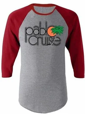 Adult Pablo Cruise Step Bothers Movie Logo T-Shirt Gray Maroon Raglan Mens Tee • $24.95