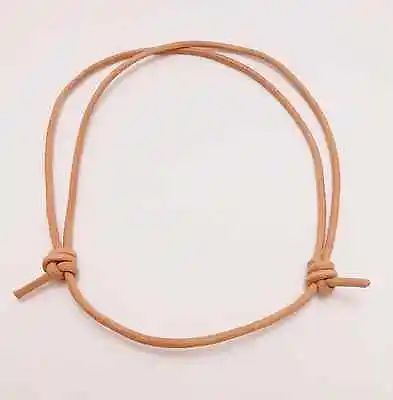 Leather 3mm Adjustable Unisex Natural Cord Surfer Choker Necklace- Made In USA • $7.49