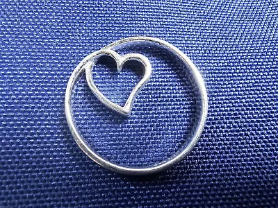 Grandma Grabe's Vintage 925 Sterling Silver Charlotte Gray Quote Heart Pendant • $0.75