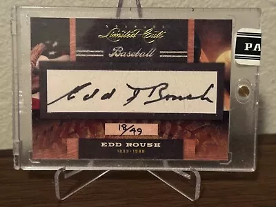 2011 Donruss Limited Cuts #105 Edd Roush HOF Signed AUTO 18/49 • $7