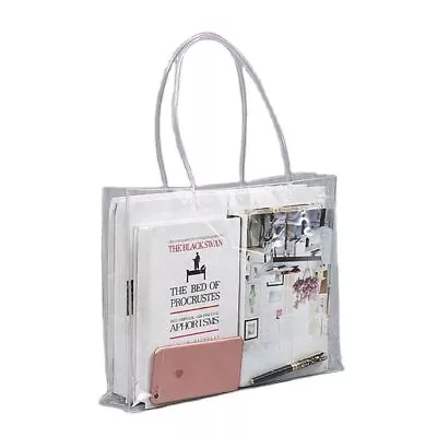 Clear Vinyl Plastic Bag Tote Transparent Purse Shoulder Handbag Beach Gift Bags√ • $6.56