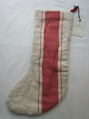 Red Ticking Country Christmas Stocking Hearth & Hand W/ Magnolia Target NEW • $15