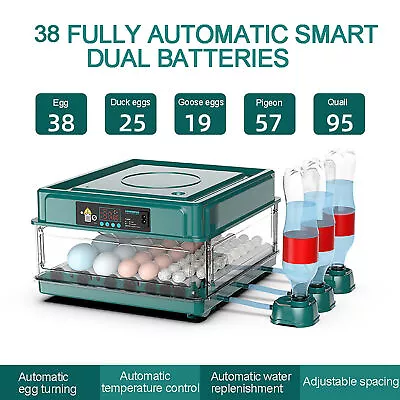 10/12/38 Eggs Double Electric Incubator Fully Automatic Chicken Duck Egg Hatcher • £34.79