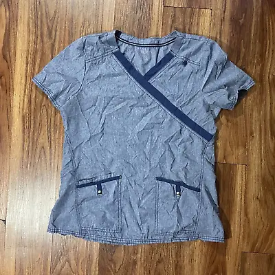 $15 • Buy Grey's Anatomy Barco Scrub Top Women’s Blue 2 Pocket Shirt Size Medium