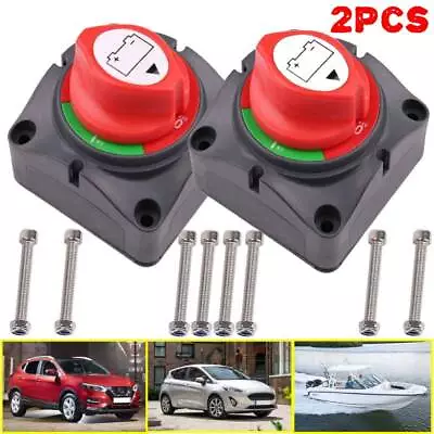 2x12V Battery Disconnect Rotary Switch Cut On/Off Set For Car SUV RV Marine Boat • $20.49