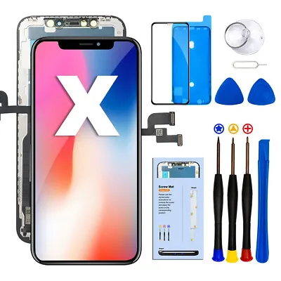 For IPhone X LCD Screen Replacement Display Digitizer Touch Assembly+Tools Kits • £12.98