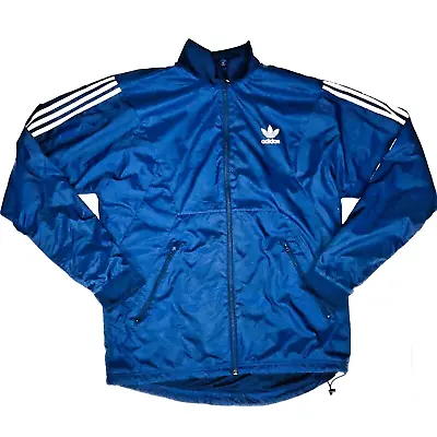 Super Rare Vintage Adidas Originals Jacket Navy Blue Glanz Cal Surf Shell Large • £62.68