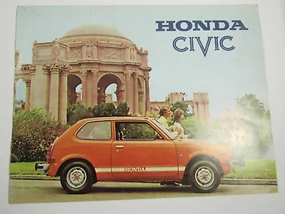 Auto Car 1-Page Poster 8 1/2 X 11  Honda Civic 1974 Red Orange • $7.96