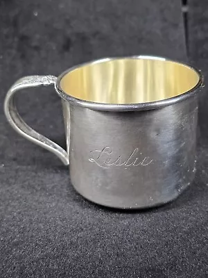 Vintage - INTERNATIONAL STERLING BABY CUP K76-3 ~ PRELUDE ~  Leslie  Monogram • $59.99