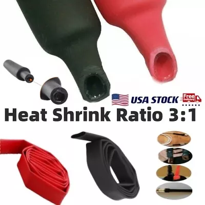 Waterproof 3:1 Marine Grade Industrial Dual Wall Heat Shrink Tubing Wire Wrap • $9.79