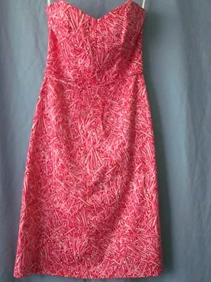 Milly New York Women Sz 0 Dress Strapless Sundress Pink White Original Cotton US • $55.99