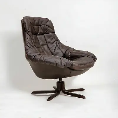 1970s Vintage Danish Leather Armchair By H.W.Klein Original Condition. • $1100