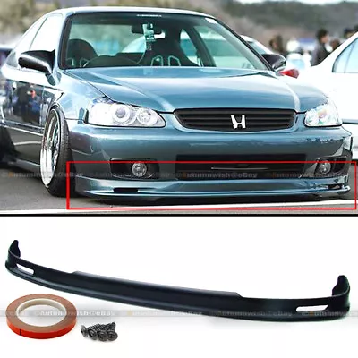 Fits 99-00 Honda Civic 2DR 3DR 4DR PU Polyurethane Mugen Style Front Bumper Lip • $59.99