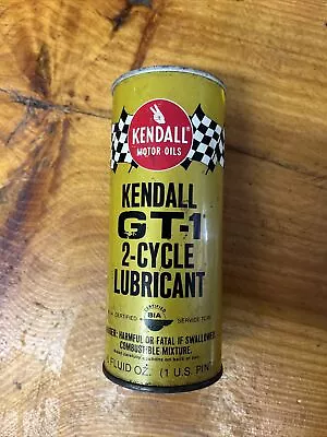 Vintage Kendall Gt-1 2 Cycle Lubricant Tin Can Oil Advertising Full • $30